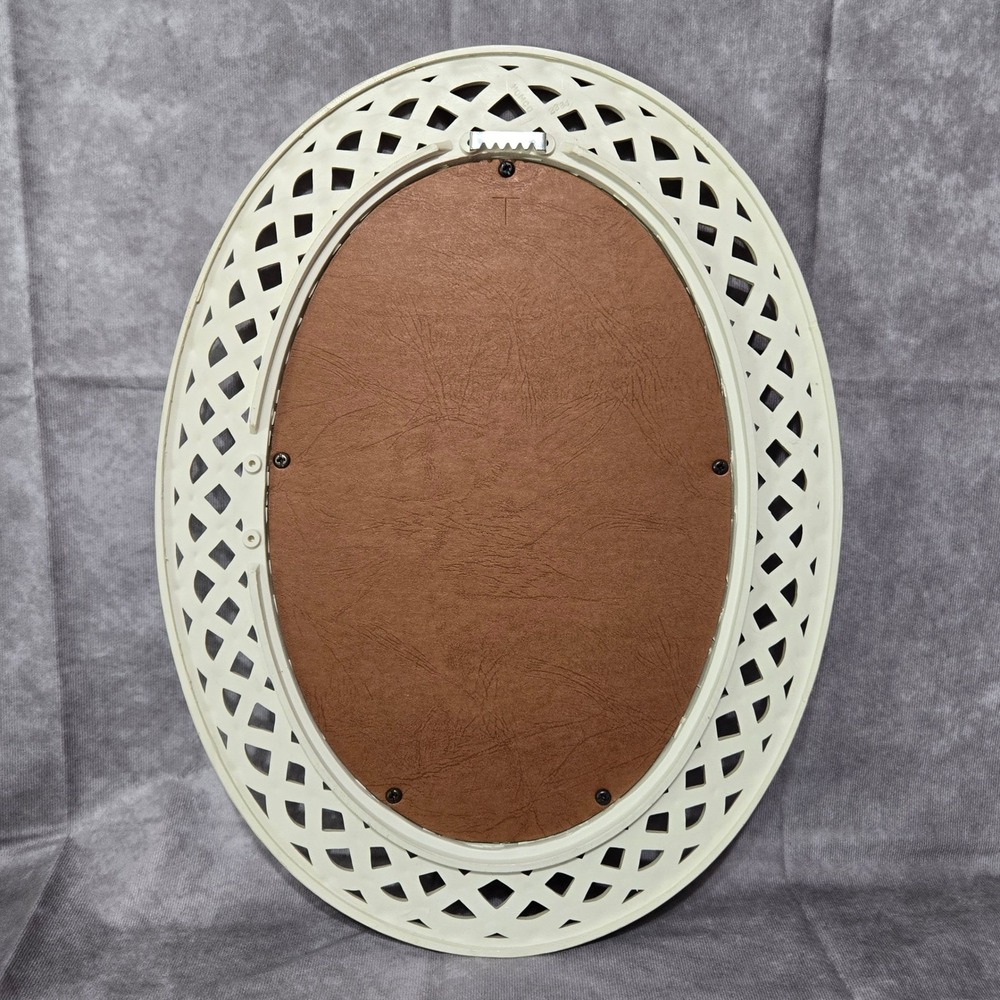 Vintage Floral Photo Plastic Weave Oval Frame Granny Core‎ Cottage Core - Picture 4 of 4
